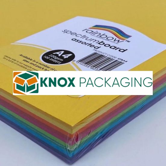 A4 Spectrum Board 220GSM 100 Sheets Assorted